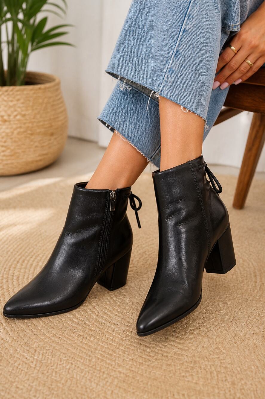 Blondo Waterproof Leather Ankle Boots Black 8.5 Block Heel Fall Winter Booties